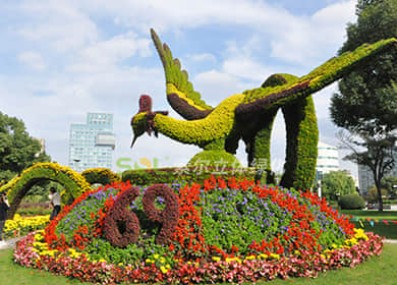 杭州余杭區(qū)國慶主題綠雕